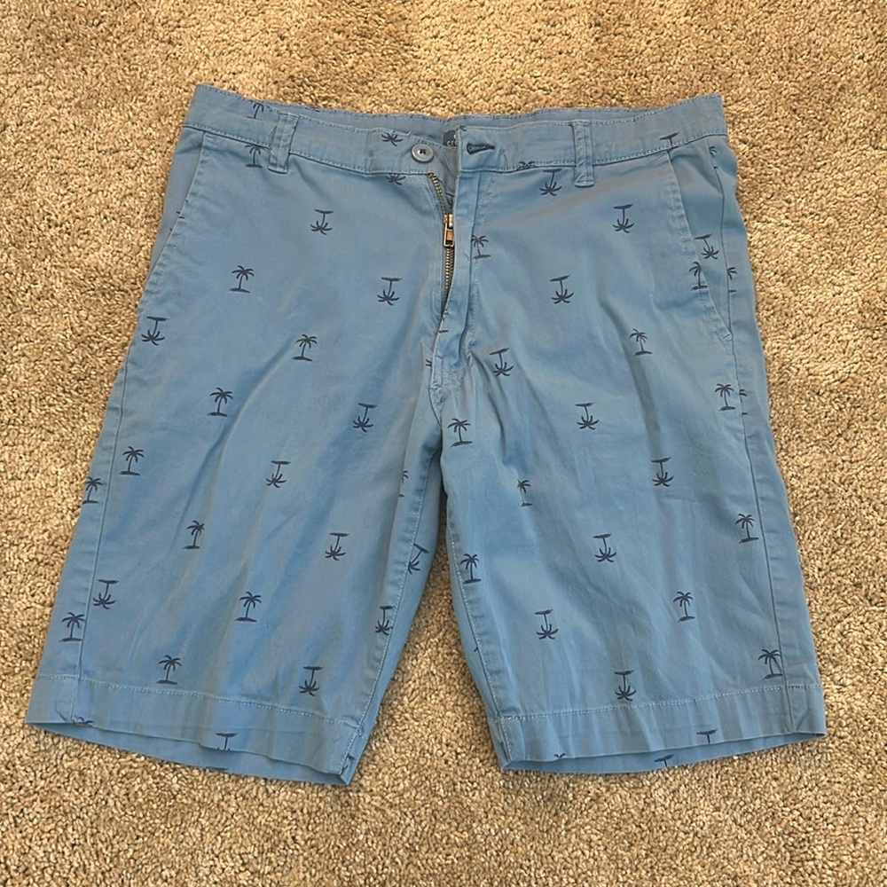 Men’s 32W Blue Palm Tree Print Shorts